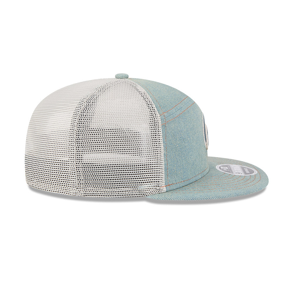 Chicago Cubs New Era Denim 9FIFTY Split Panel Meshback Trucker Hat product image 4, provided for visual reference and