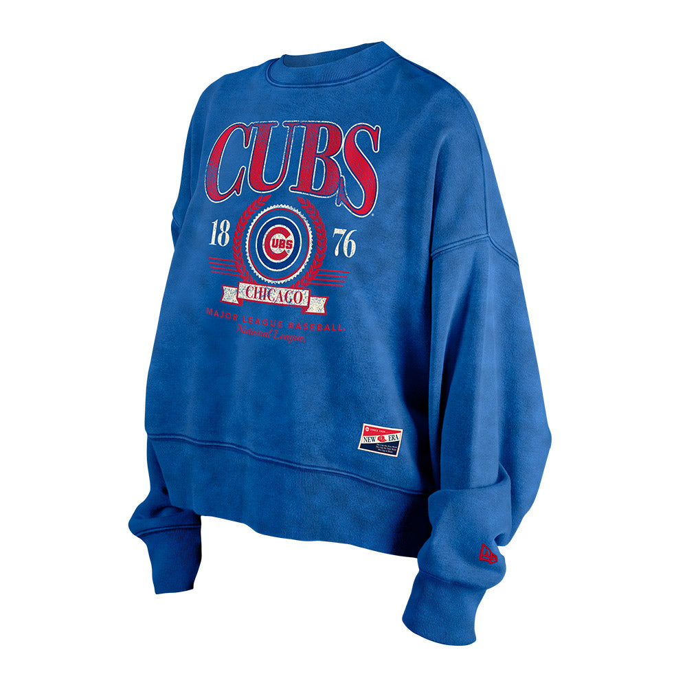 Chicago Cubs New Era Women Royal Crew Neck Sweatshirt product image 3, provided for visual reference and product detail