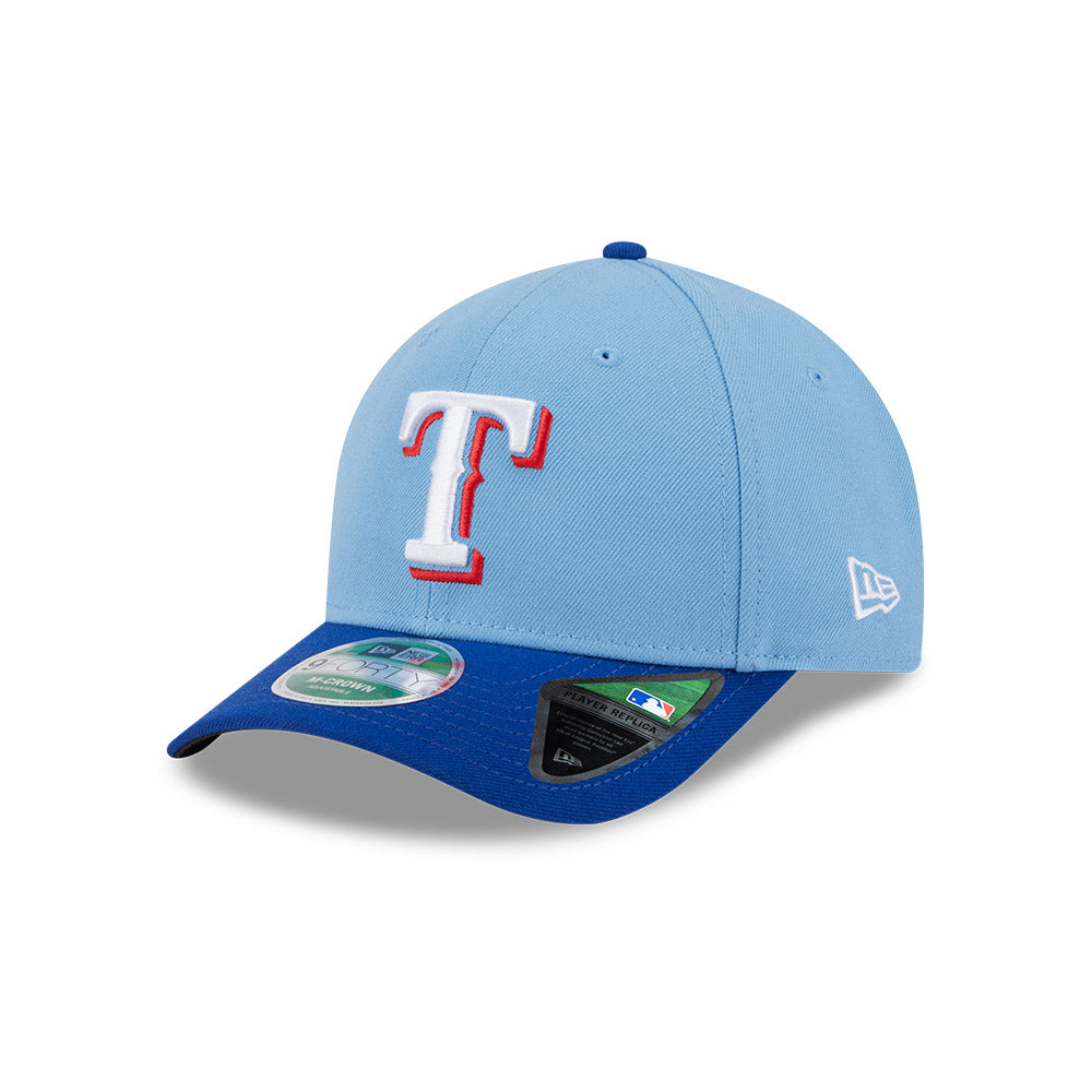 Texas Rangers New Era Light Blue 9FORTY Alternate M-Crown Player Replica Adjustable Hat product image 1, provided for visual