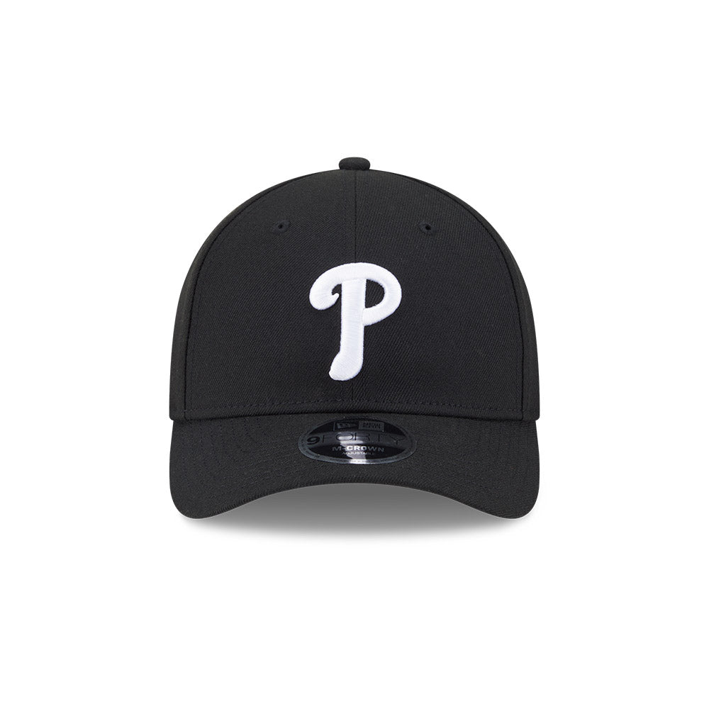 Philadelphia Phillies New Era Black/White 9FORTY M-Crown Adjustable Hat product image 4, provided for visual reference and
