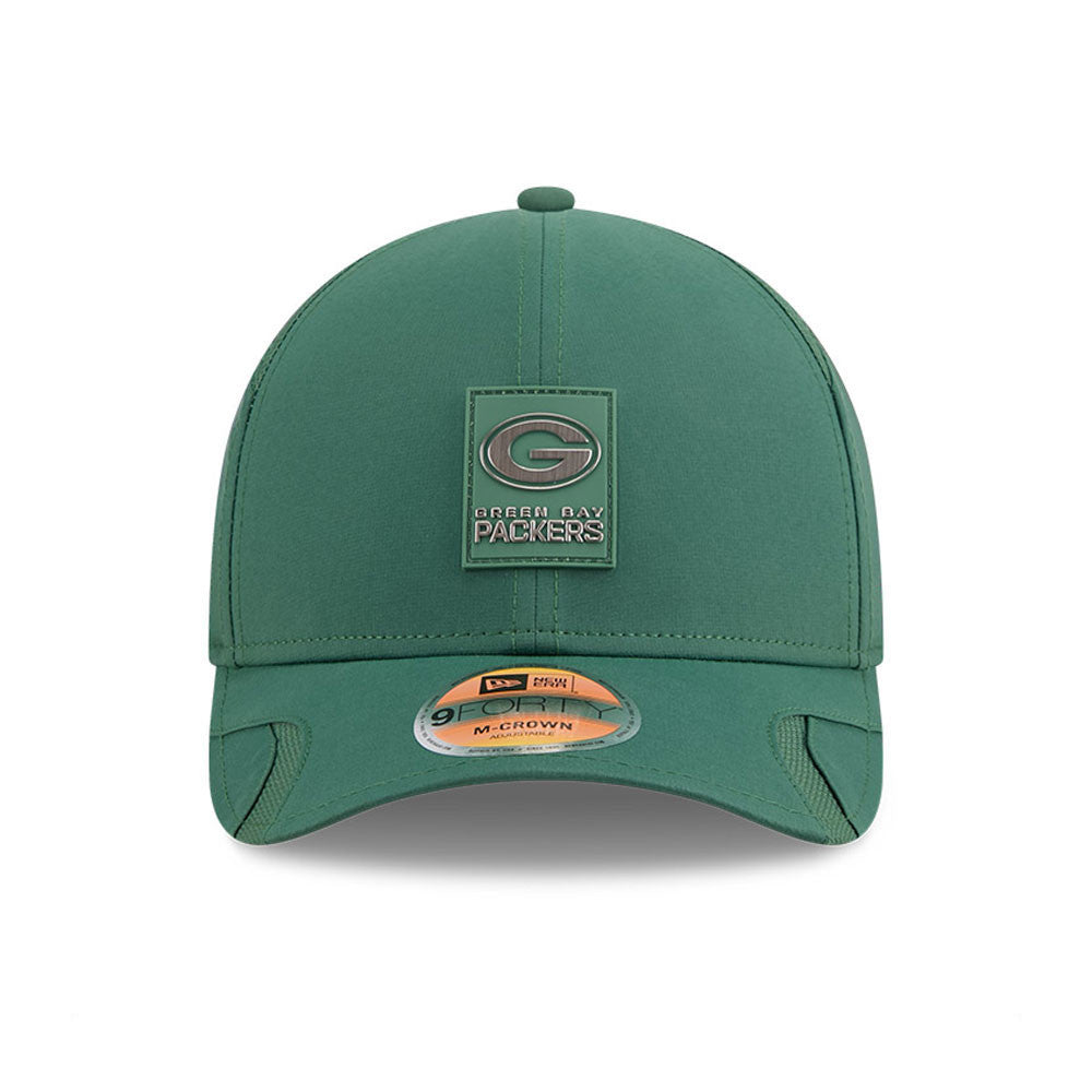 Green Bay Packers New Era 2025 Sideline 9FORTY M-Crown Adjustable Hat product image 2, provided for visual reference and