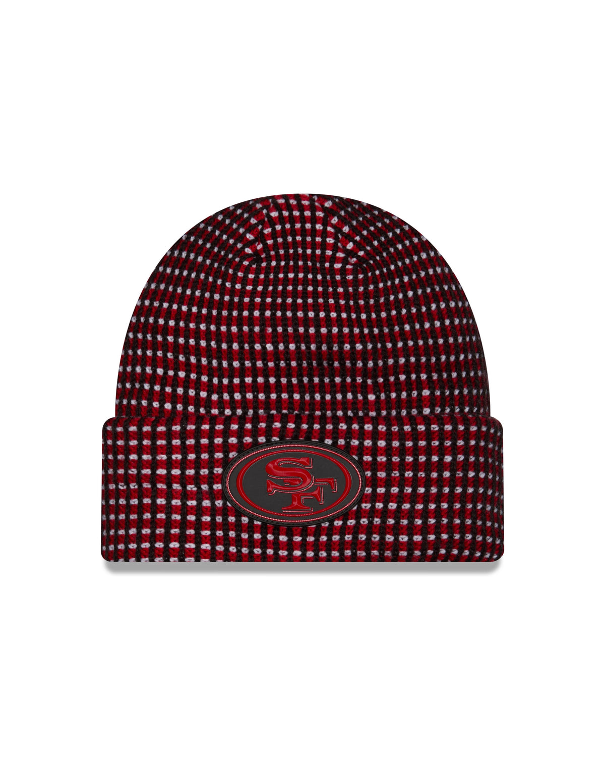 San Francisco 49ers NFL New Era Men Red 2026 Sideline Cold Weather Cuffed Knit Beanie product image 1, provided for visual