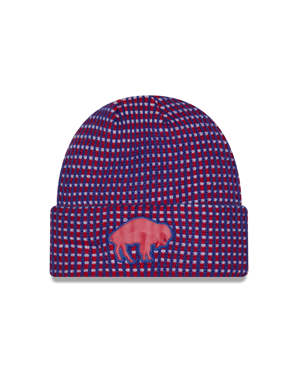 Buffalo Bills NFL New Era Men Blue/Red 2026 Sideline Cold Weather Classic Logo Cuffed Knit Beanie Hat product image 1,