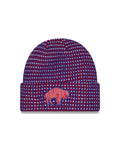 Buffalo Bills NFL New Era Men Blue/Red 2026 Sideline Cold Weather Classic Logo Cuffed Knit Beanie Hat product image 1,