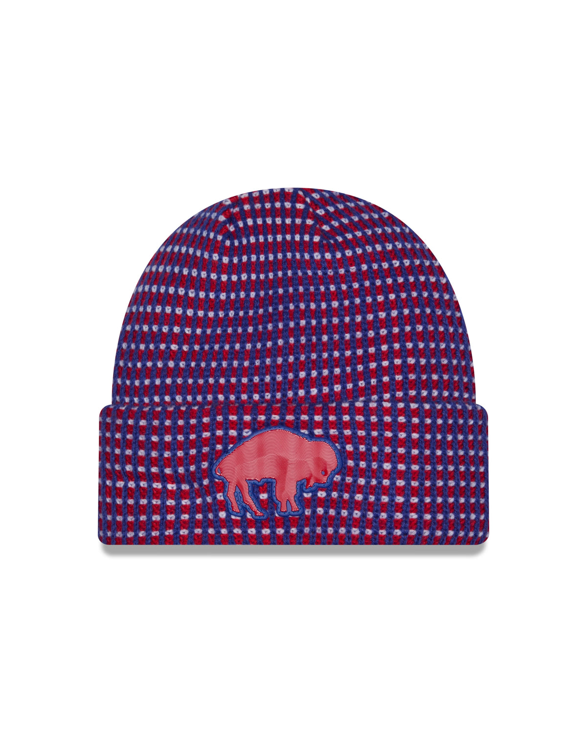 Buffalo Bills NFL New Era Men Blue/Red 2026 Sideline Cold Weather Classic Logo Cuffed Knit Beanie Hat product image 1,