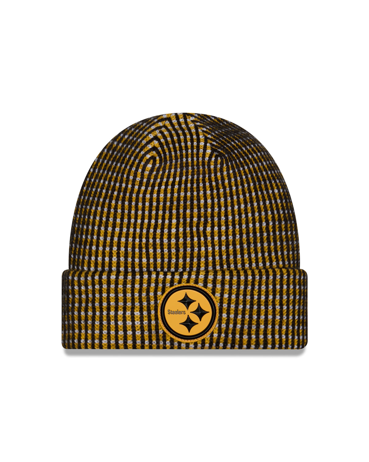 Pittsburgh Steelers NFL New Era Men Yellow 2026 Sideline Cold Weather Cuffed Knit Beanie Hat product image 1, provided for