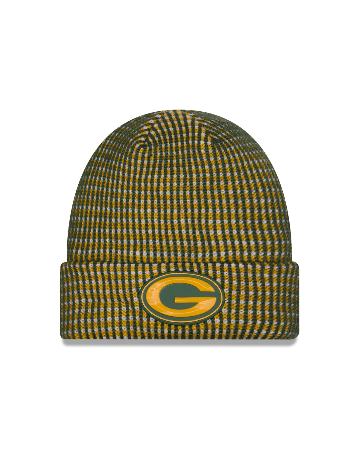 Green Bay Packers NFL New Era Men Yellow/Green 2026 Sideline Cold Weather Cuffed Knit Beanie Hat product image 1, provided
