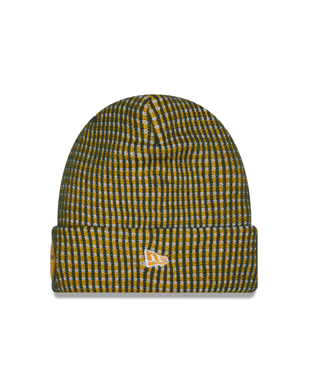 Green Bay Packers NFL New Era Men Yellow/Green 2026 Sideline Cold Weather Cuffed Knit Beanie Hat product image 3, provided