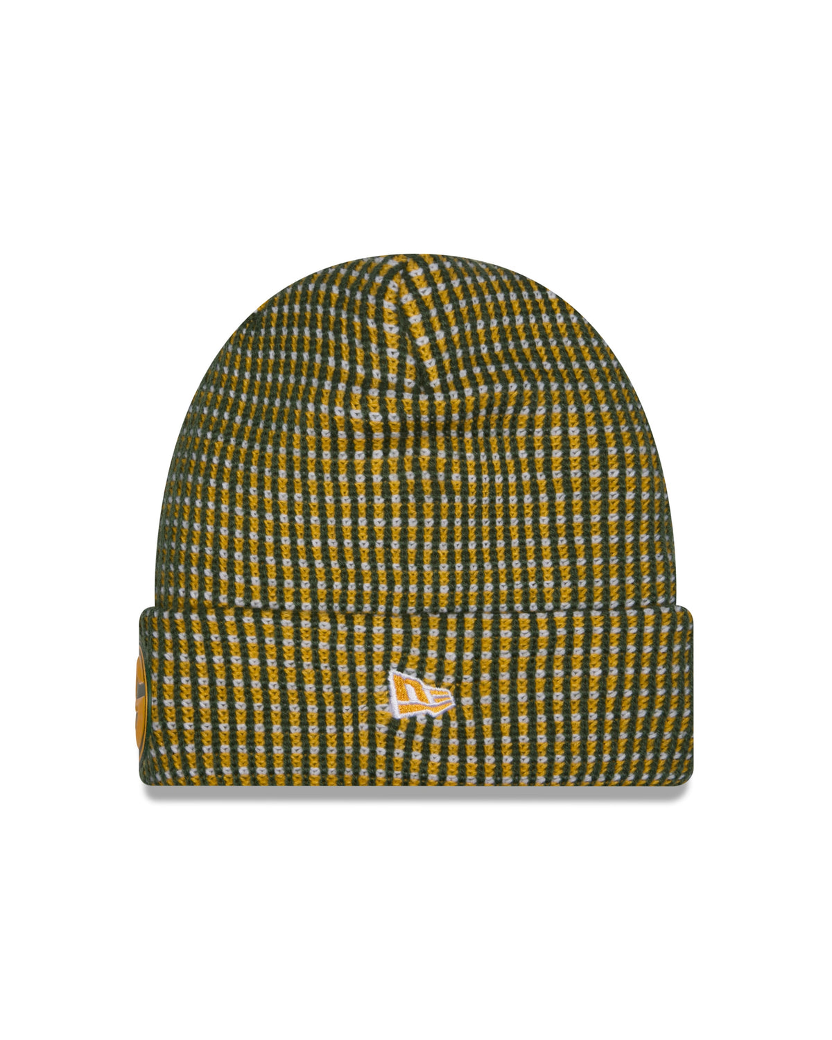 Green Bay Packers NFL New Era Men Yellow/Green 2026 Sideline Cold Weather Cuffed Knit Beanie Hat product image 3, provided
