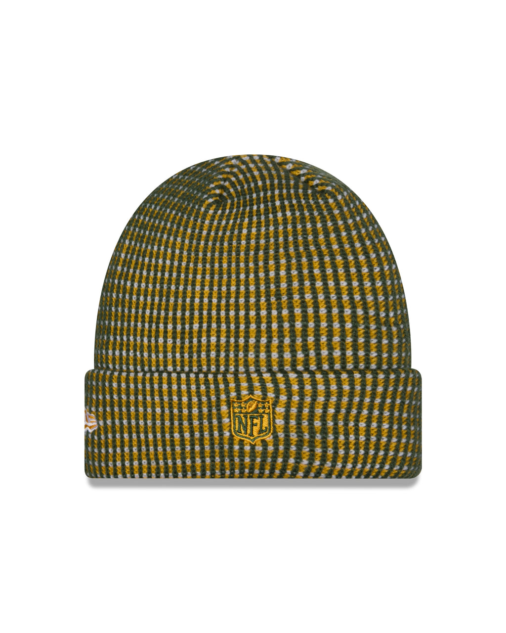 Green Bay Packers NFL New Era Men Yellow/Green 2026 Sideline Cold Weather Cuffed Knit Beanie Hat product image 2, provided