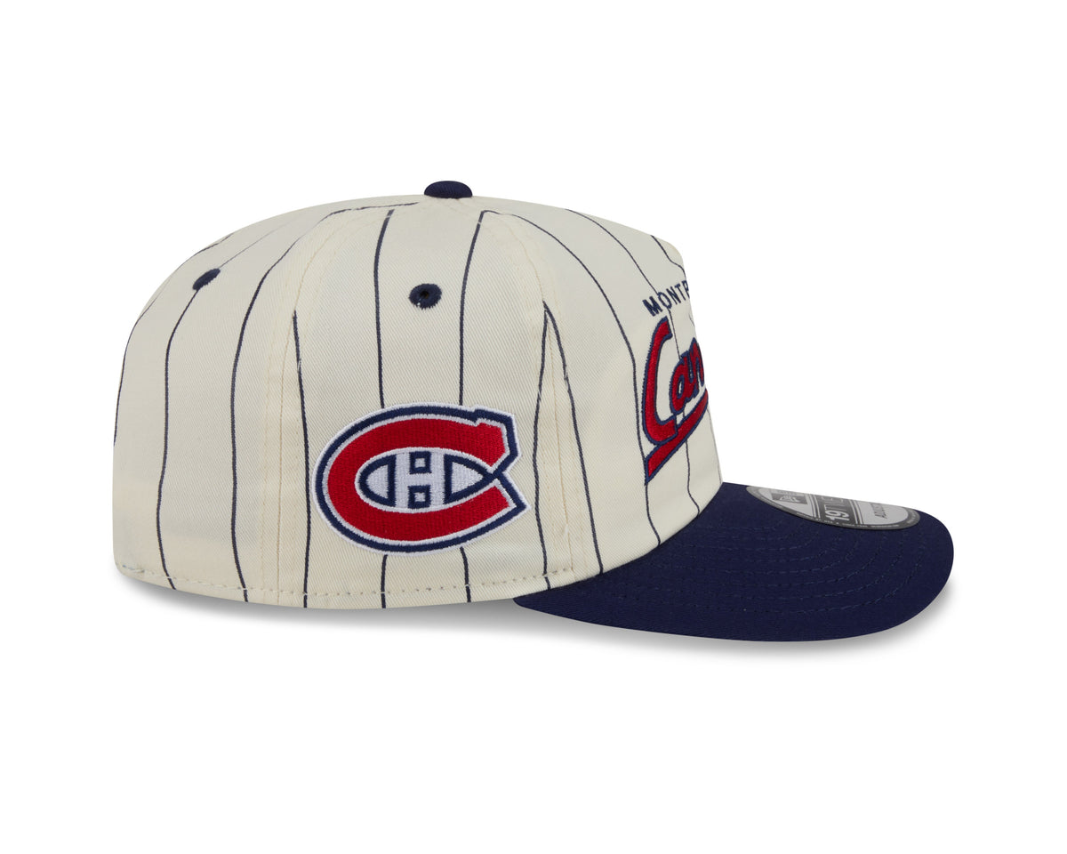 Montreal Canadiens NHL New Era Men Off White 19Twenty Pinstripe Snapback Hat product image 3, provided for visual reference