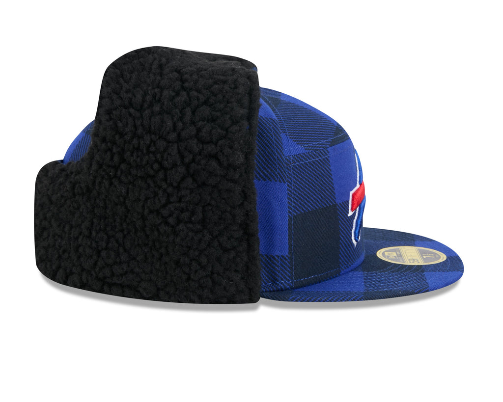 Buffalo Bills NFL New Era Men Royal 59Fifty Split Panel Dog Ear Plaid Fitted Hat product image 6, provided for visual