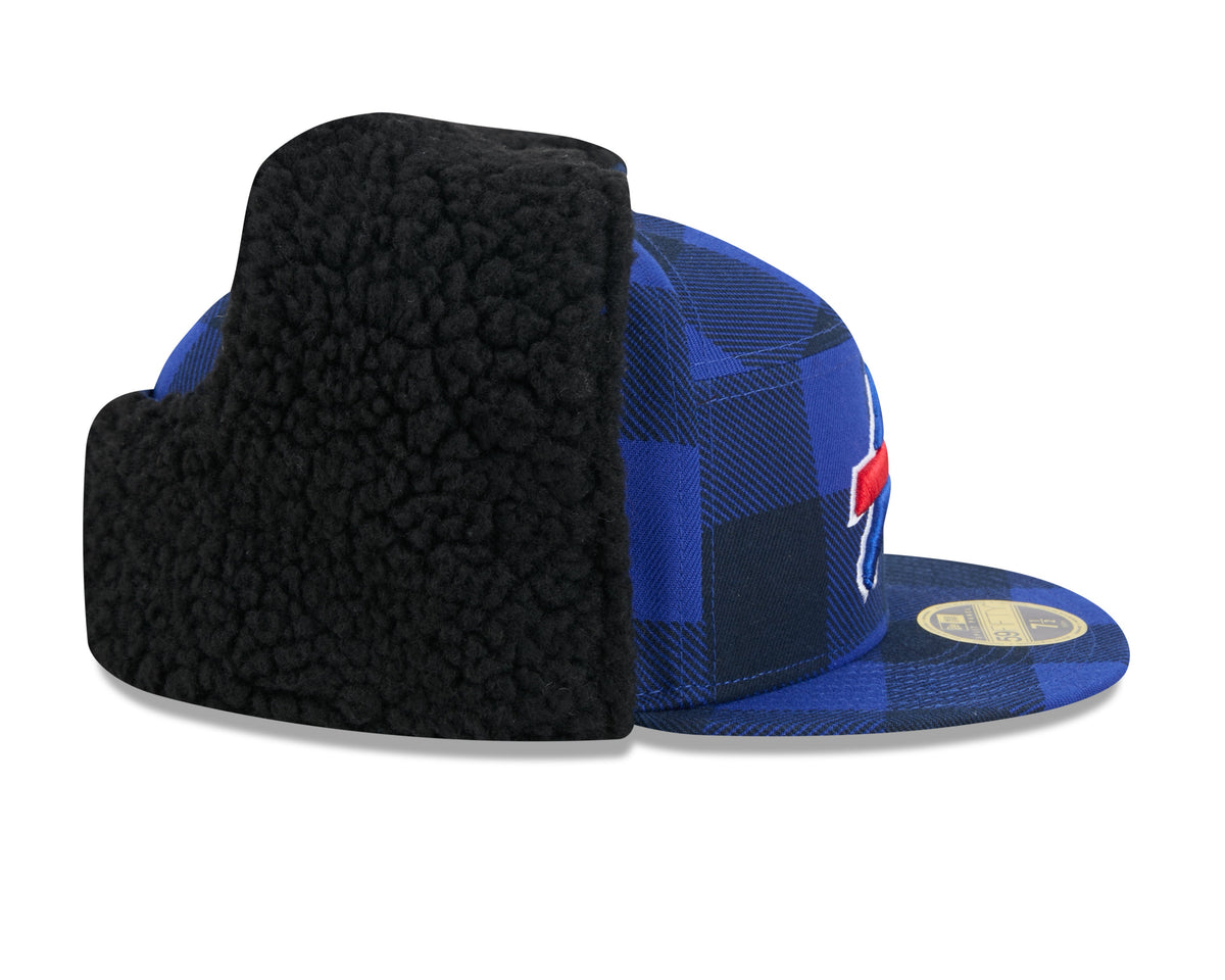 Buffalo Bills NFL New Era Men Royal 59Fifty Split Panel Dog Ear Plaid Fitted Hat product image 6, provided for visual