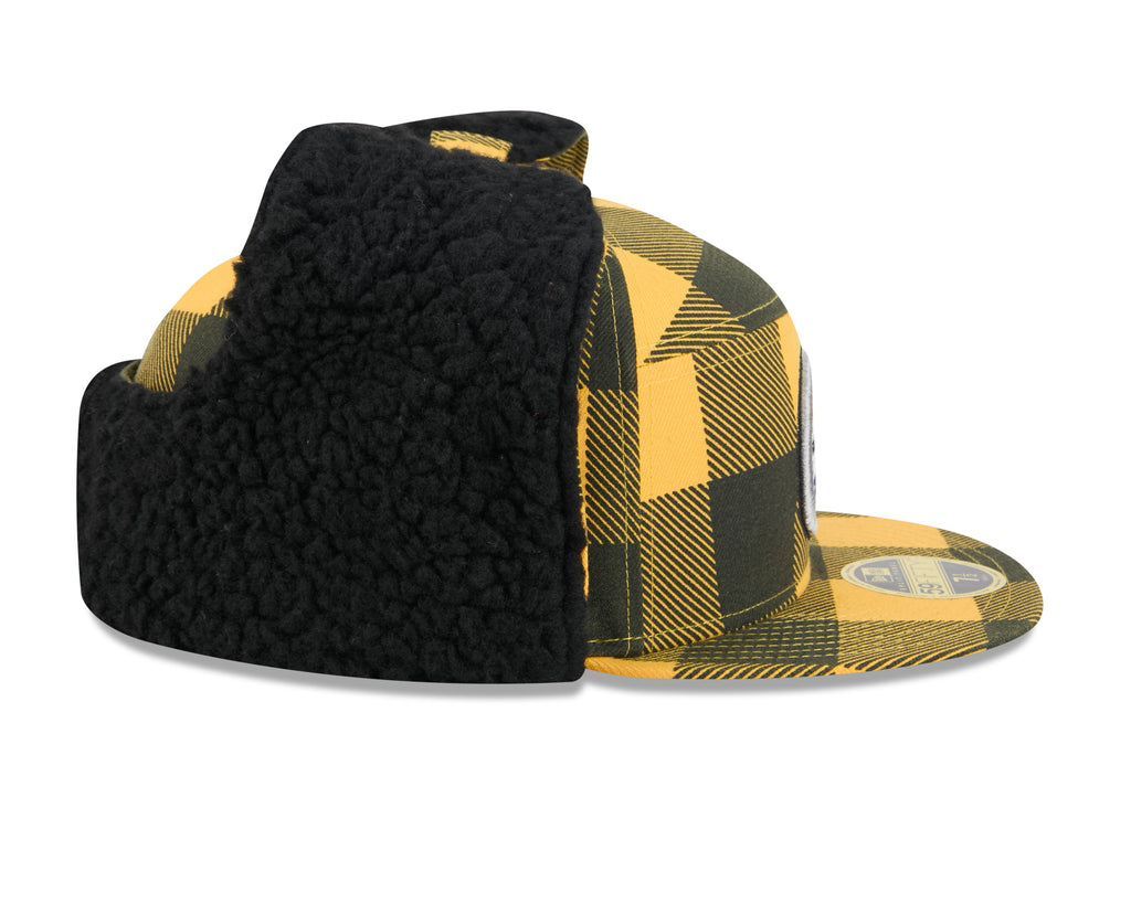 Pittsburgh Steelers NFL New Era Men Yellow 59Fifty Split Panel Dog Ear Plaid Fitted Hat product image 6, provided for visual