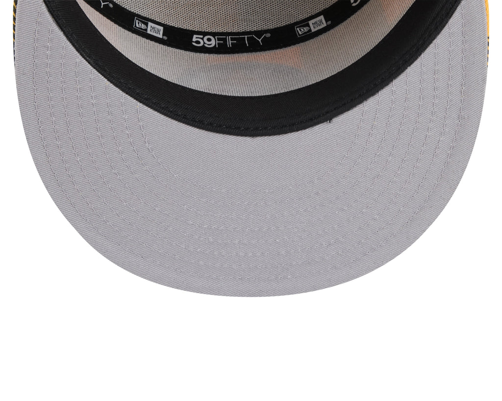 Pittsburgh Steelers NFL New Era Men Yellow 59Fifty Split Panel Dog Ear Plaid Fitted Hat product image 7, provided for visual