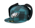 Philadelphia Eagles NFL New Era Men Black 59Fifty Split Panel Dog Ear Plaid Fitted Hat product image 1, provided for visual