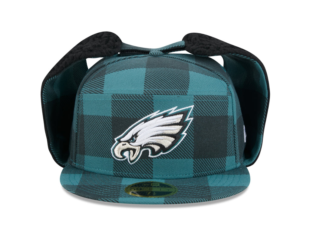 Philadelphia Eagles NFL New Era Men Black 59Fifty Split Panel Dog Ear Plaid Fitted Hat product image 3, provided for visual