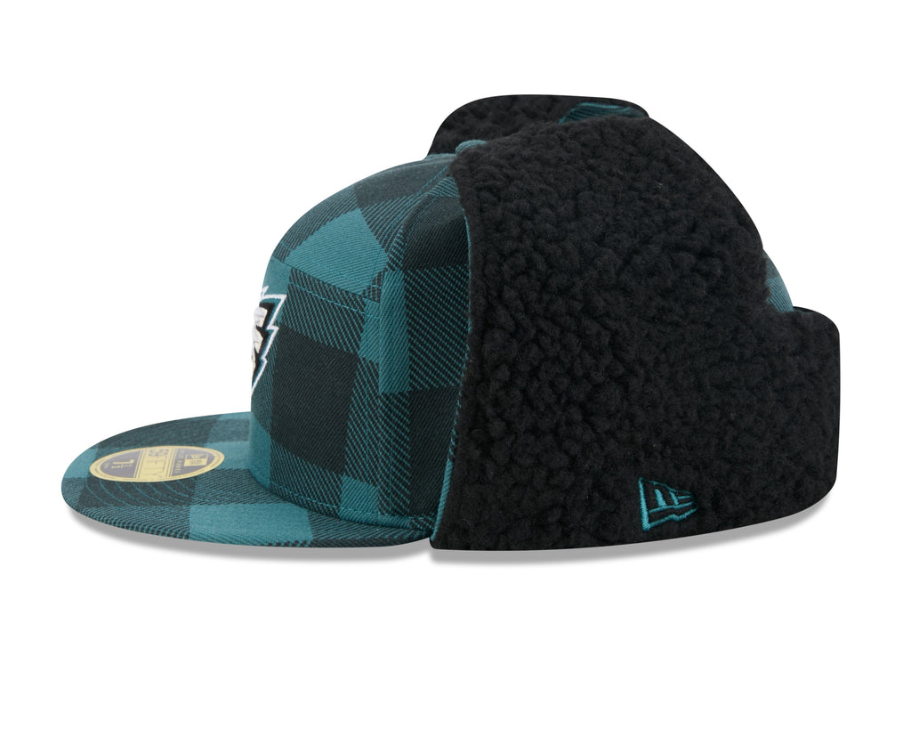 Philadelphia Eagles NFL New Era Men Black 59Fifty Split Panel Dog Ear Plaid Fitted Hat product image 4, provided for visual
