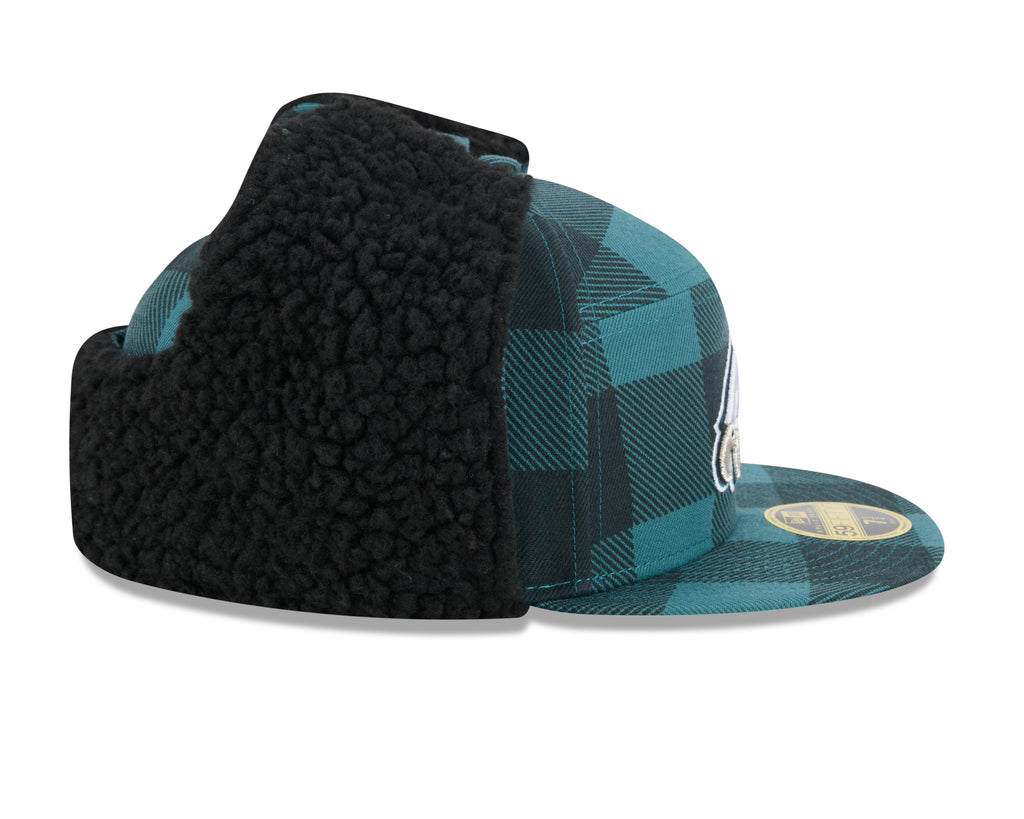 Philadelphia Eagles NFL New Era Men Black 59Fifty Split Panel Dog Ear Plaid Fitted Hat product image 6, provided for visual