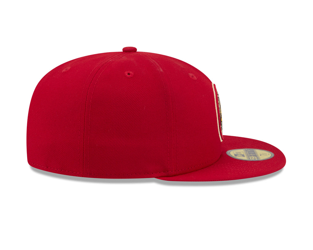 Chicago Blackhawks NHL New Era Men Red 59Fifty Side Script Fitted Hat product image 3, provided for visual reference and