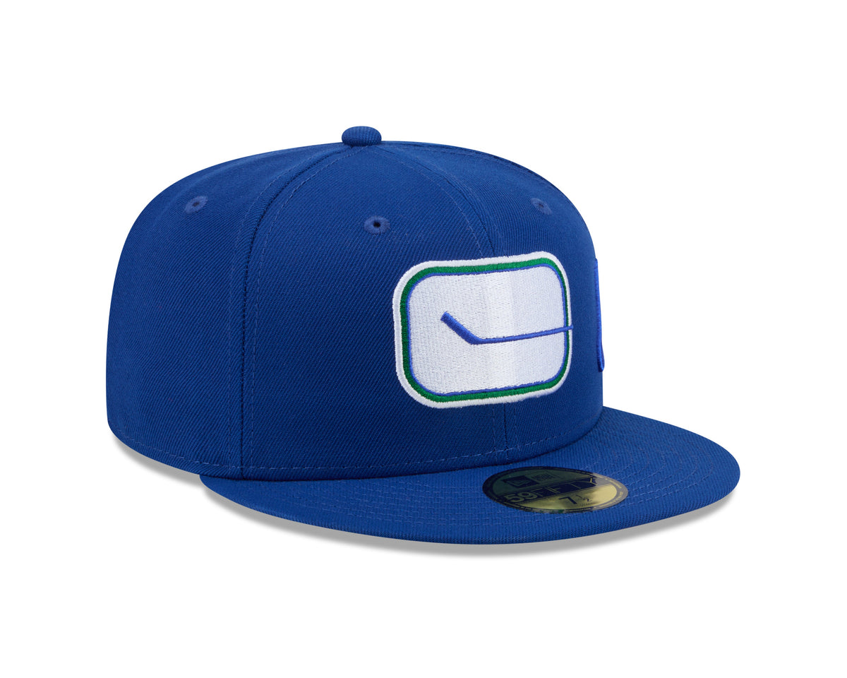 Vancouver Canucks NHL New Era Men Royal 59Fifty Side Script Fitted Hat product image 6, provided for visual reference and
