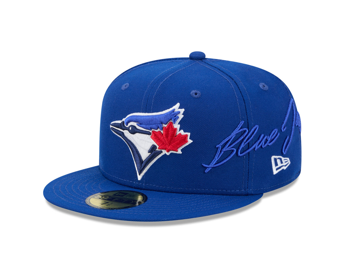 Toronto Blue Jays MLB New Era Men Royal Blue 59Fifty Side Script Fitted Hat product image 1, provided for visual reference
