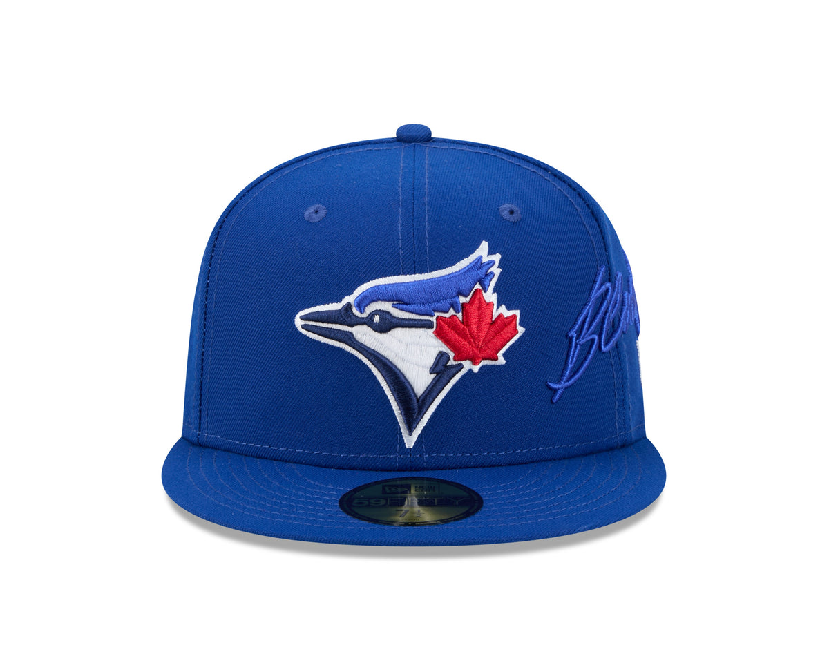 Toronto Blue Jays MLB New Era Men Royal Blue 59Fifty Side Script Fitted Hat product image 4, provided for visual reference