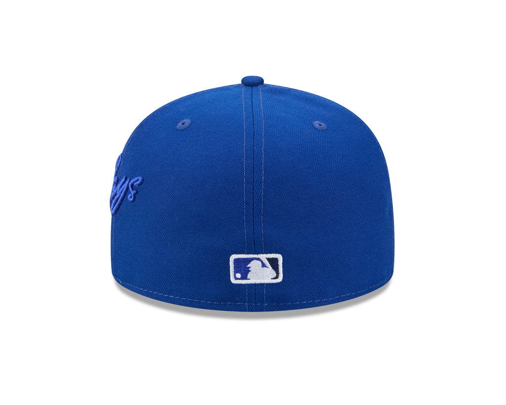 Toronto Blue Jays MLB New Era Men Royal Blue 59Fifty Side Script Fitted Hat product image 2, provided for visual reference