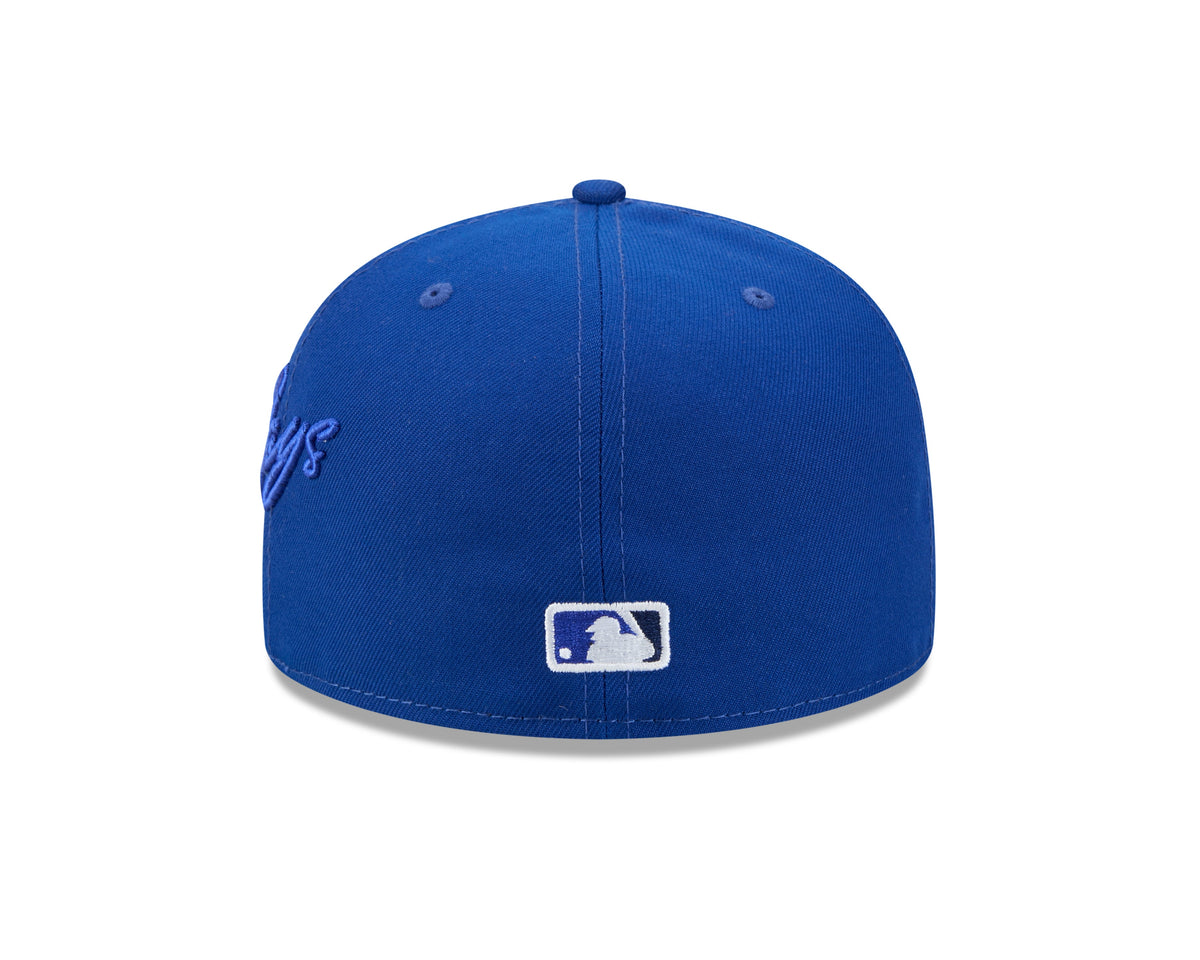 Toronto Blue Jays MLB New Era Men Royal Blue 59Fifty Side Script Fitted Hat product image 2, provided for visual reference