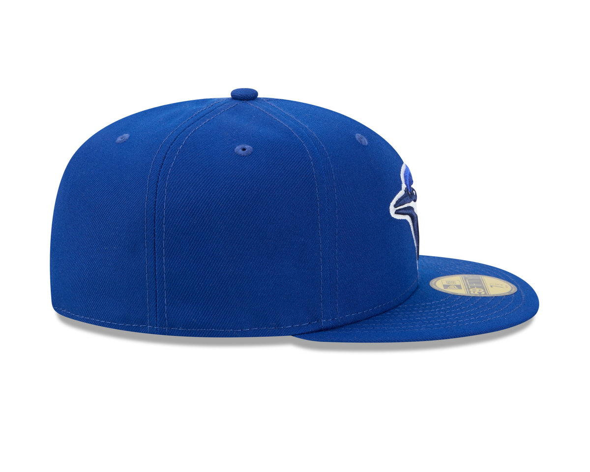 Toronto Blue Jays MLB New Era Men Royal Blue 59Fifty Side Script Fitted Hat product image 6, provided for visual reference
