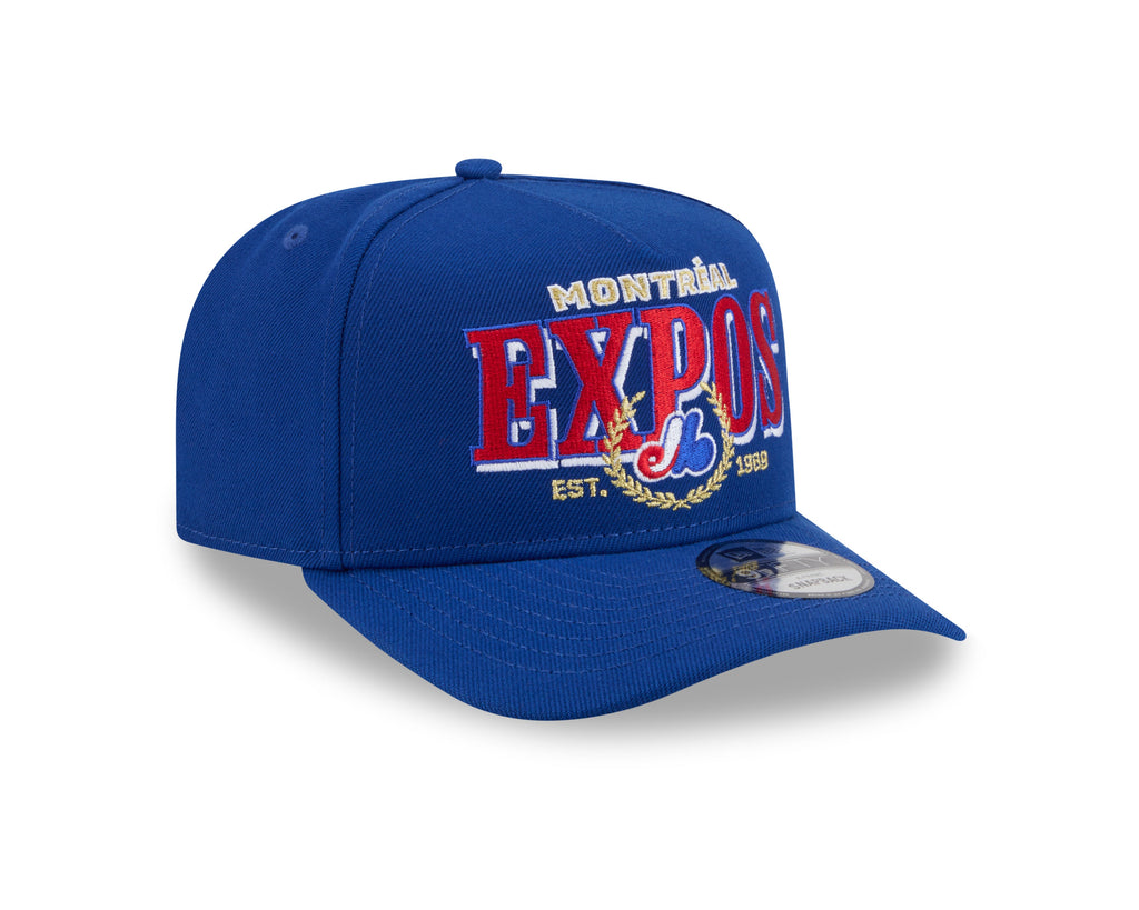 Montreal Expos MLB New Era Men Royal 9Fifty A-Frame Laurel Snapback product image 7, provided for visual reference and