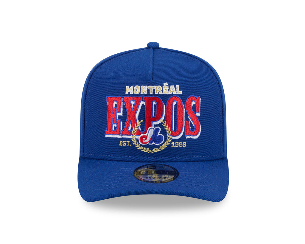 Montreal Expos MLB New Era Men Royal 9Fifty A-Frame Laurel Snapback product image 3, provided for visual reference and