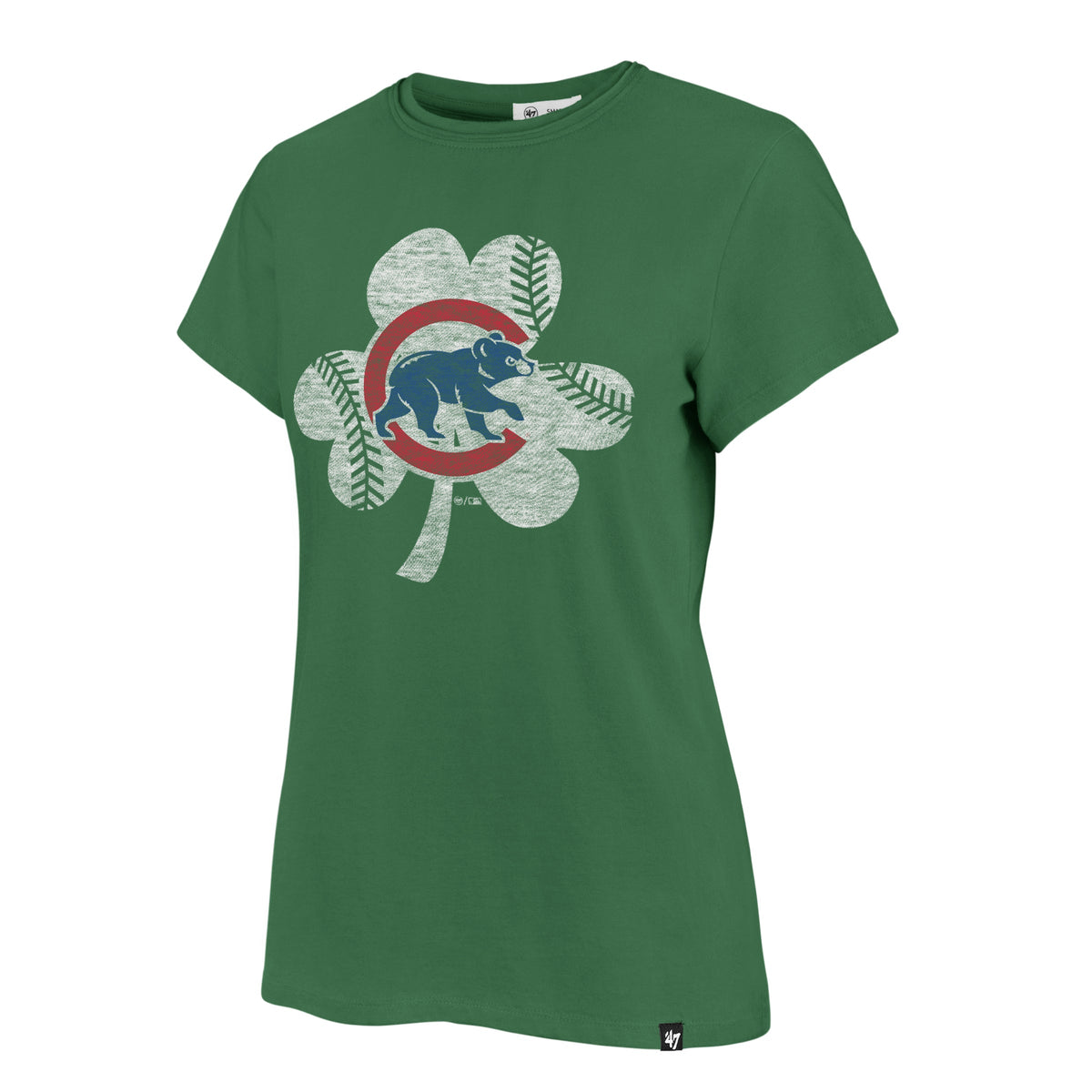 Chicago Cubs Women '47 Green Clover Frankie T-Shirt product image 1, provided for visual reference and product detail review