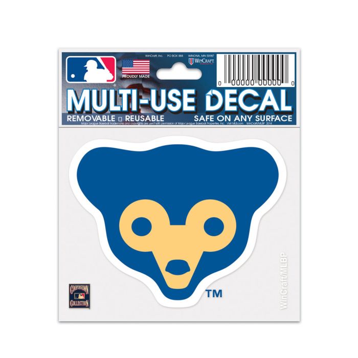 Chicago Cubs Multi-Use 3" x 4" Cooperstown Decal product image 1, provided for visual reference and product detail review