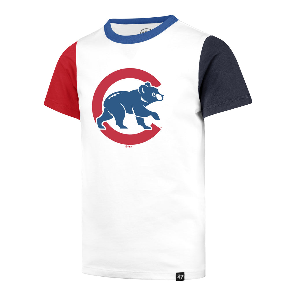 Chicago Cubs '47 Two Color Sleeve Super Youth T-Shirt product image 1, provided for visual reference and product detail