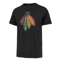 Chicago Blackhawks '47 Feathers Black Franklin T-Shirt product image 1, provided for visual reference and product detail