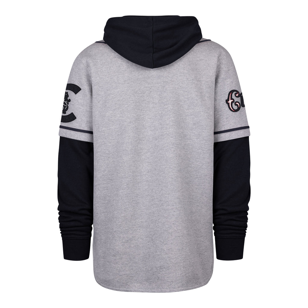 Chicago Cubs '47 Vintage Grey/Navy Fifties Shortstop Pullover Hoodie product image 2, provided for visual reference and