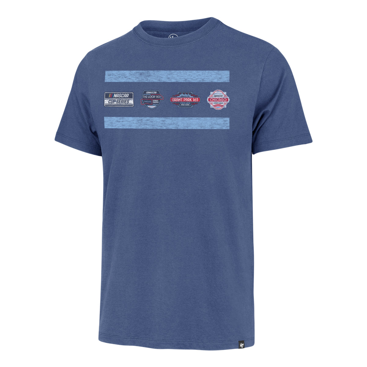Nascar Chicago Street Race Royal 4 Logo '47 Franklin T-Shirt product image 1, provided for visual reference and product