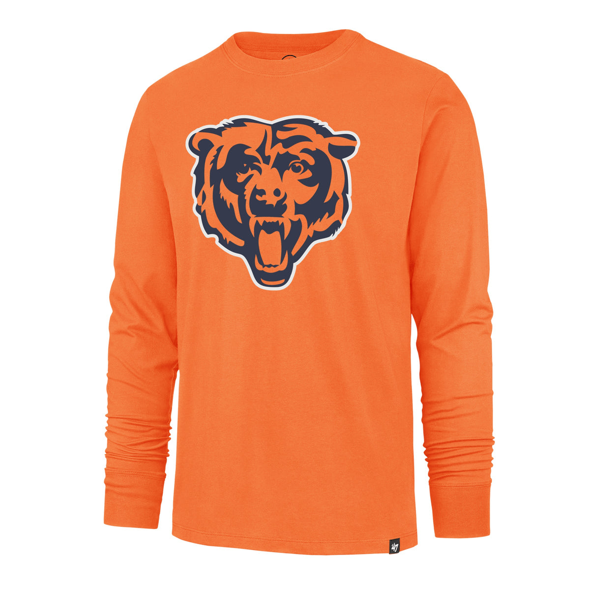 Chicago Bears '47 Orange Franklin Long Sleeve T-Shirt product image 1, provided for visual reference and product detail