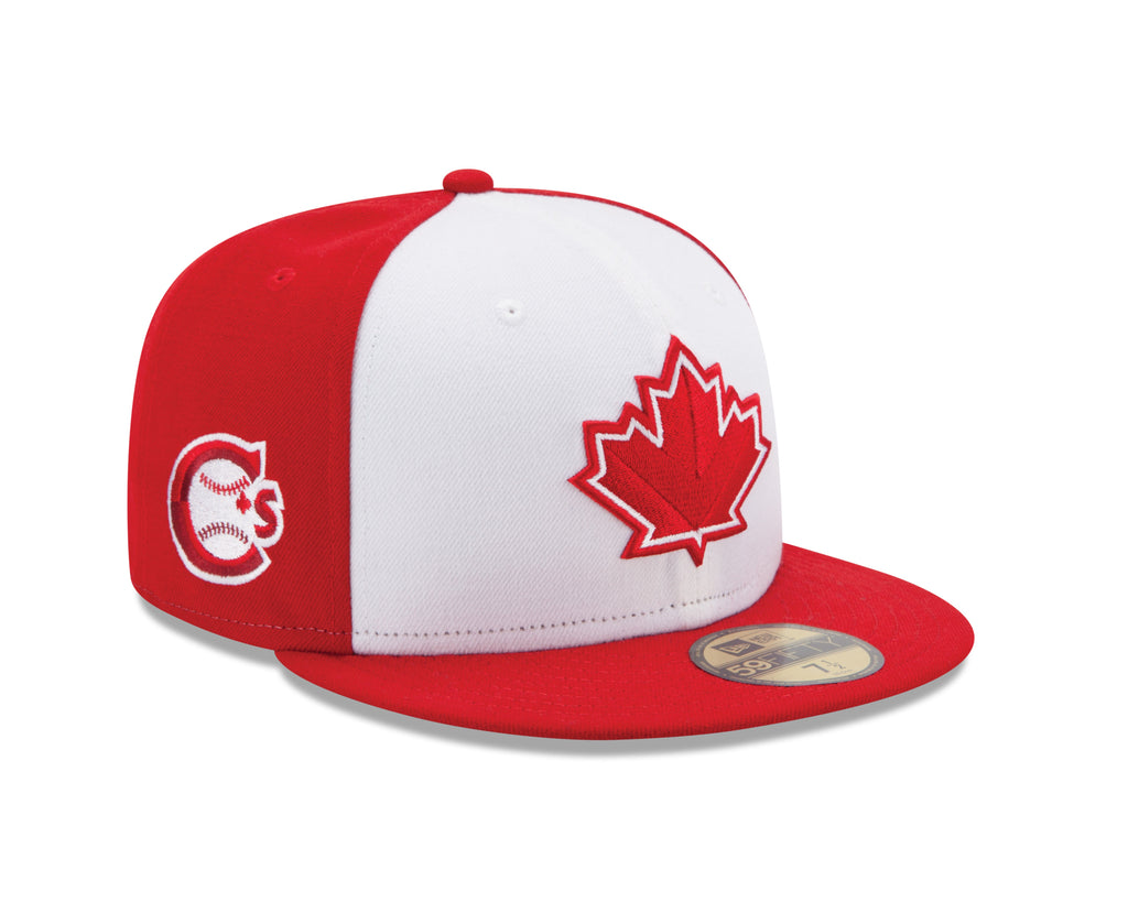 Vancouver Canadians MiLB New Era Men White/Red 59Fifty Basic Fitted Hat product image 1, provided for visual reference and