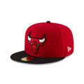 Chicago Bulls Red/Black Two Toned New Era 59FIFTY Fitted Hat product image 1, provided for visual reference and product