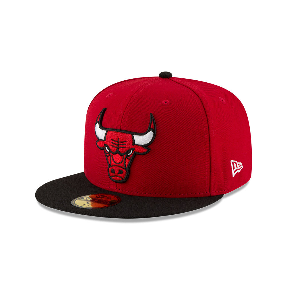 Chicago Bulls Red/Black Two Toned New Era 59FIFTY Fitted Hat product image 1, provided for visual reference and product