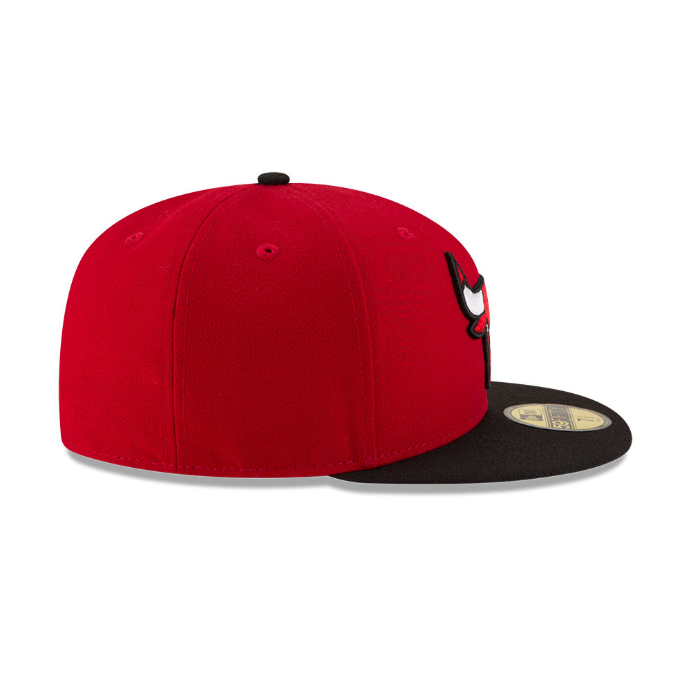 Chicago Bulls Red/Black Two Toned New Era 59FIFTY Fitted Hat product image 4, provided for visual reference and product