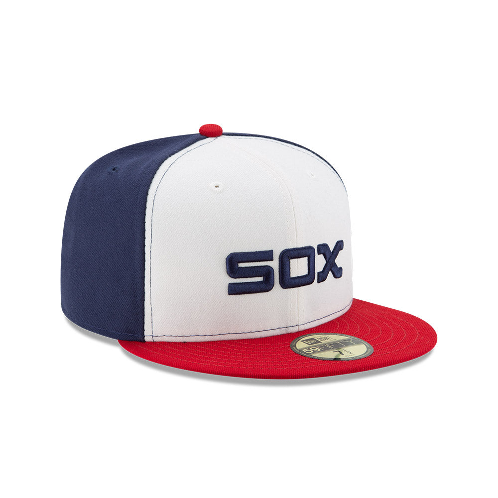 Chicago White Sox Throwback Logo Red/White/Blue 59FIFTY New Era Fitted Hat product image 2, provided for visual reference