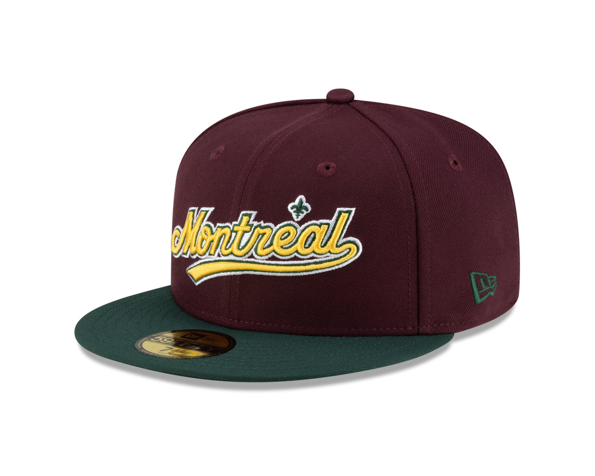 Montreal Expos MLB New Era Men Maroon/Green 59Fifty Olympic Stadium Patch Cooperstown Fitted Hat product image 4, provided