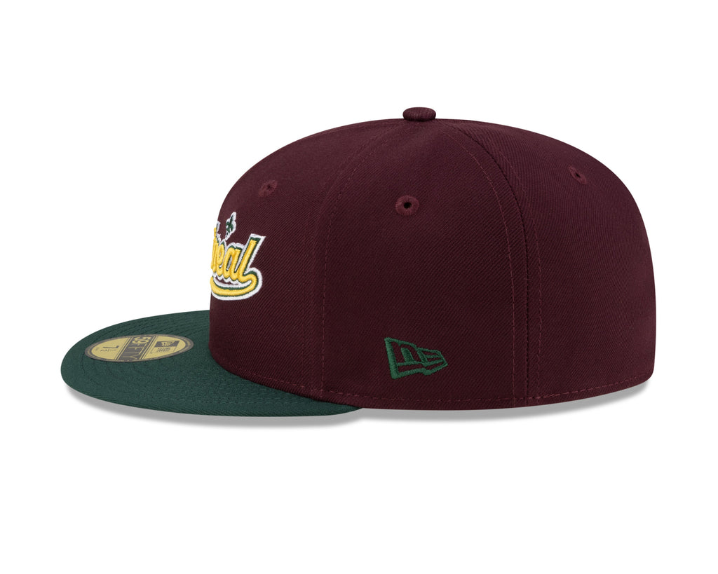 Montreal Expos MLB New Era Men Maroon/Green 59Fifty Olympic Stadium Patch Cooperstown Fitted Hat product image 6, provided