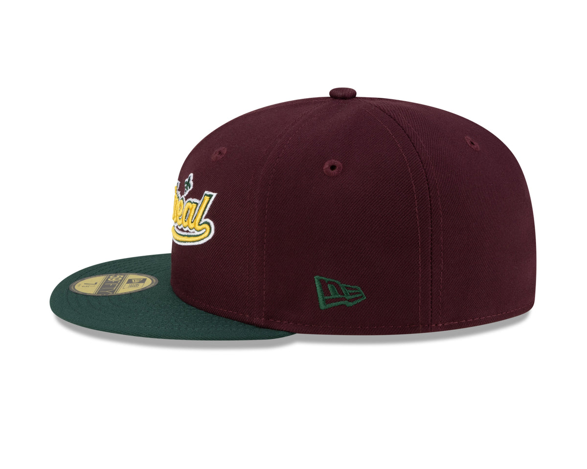 Montreal Expos MLB New Era Men Maroon/Green 59Fifty Olympic Stadium Patch Cooperstown Fitted Hat product image 6, provided