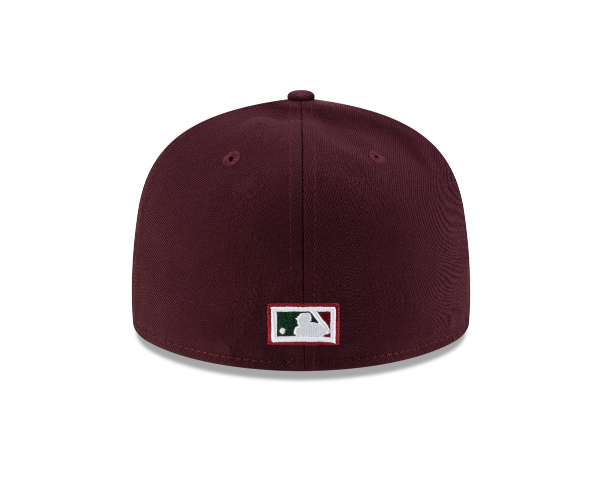 Montreal Expos MLB New Era Men Maroon/Green 59Fifty Olympic Stadium Patch Cooperstown Fitted Hat product image 2, provided