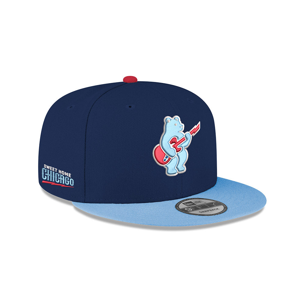 Chicago Cubs New Era 9FIFTY Rock Bear Navy/Light Blue Snapback Hat product image 3, provided for visual reference and