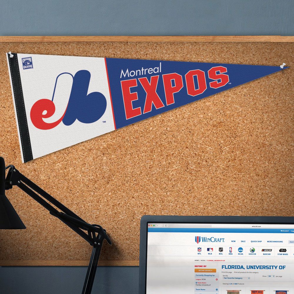 Montreal Expos MLB WinCraft 12"x30" Cooperstown Premium Pennant product image 2, provided for visual reference and product